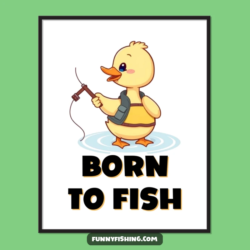 Funny Duck Fishing Digital Art - Instant Angler Wall Decor