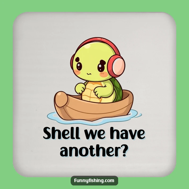 Funny Turtle Earmuffs Nutshell Boat Coaster - Adorable & Hilarious Protection