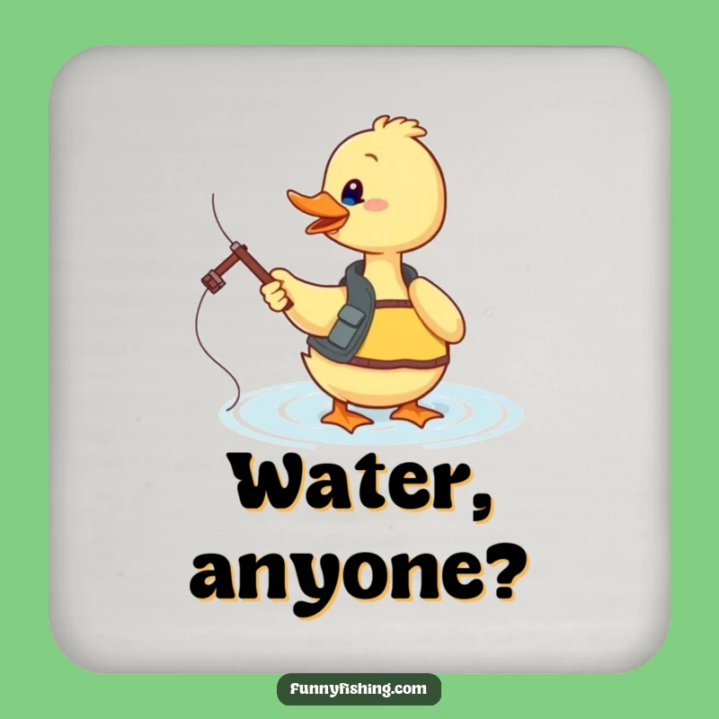 Funny Duck Fishing Coaster Set - Protect Surfaces with Humor