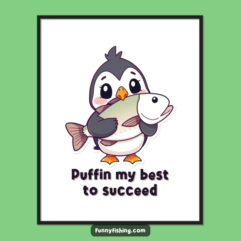 Surprised Puffin Fish Free Printable Wall Art - Funny Downloadable Decor!