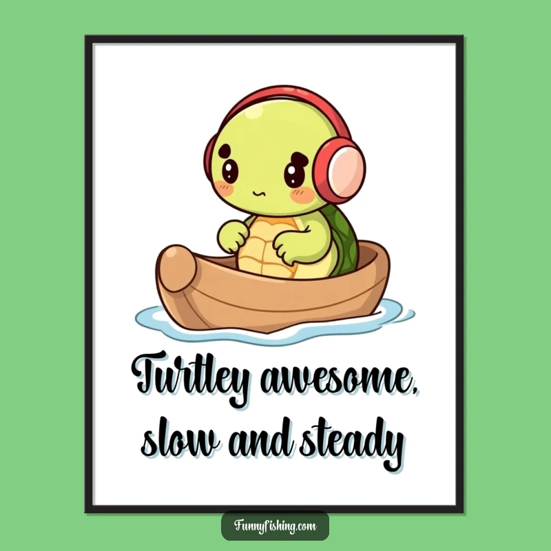 Funny Free Printable Wall Art: Turtle's Nutshell Voyage, Downloadable Art