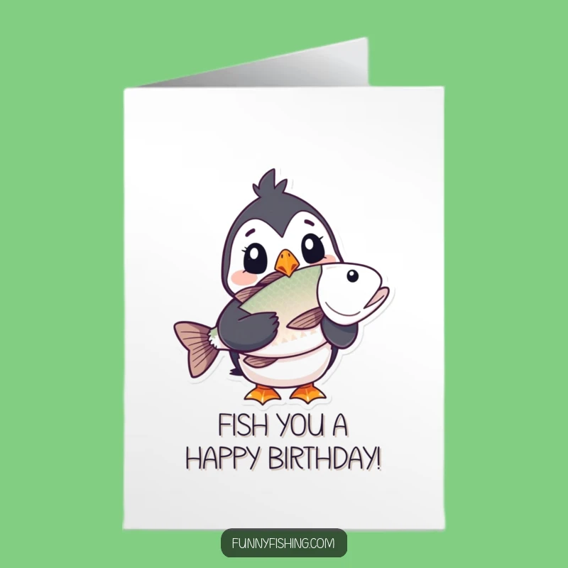 Funny Puffin Fish Surprise Free Printable Birthday Card - Hilarious Downloadable Gift!