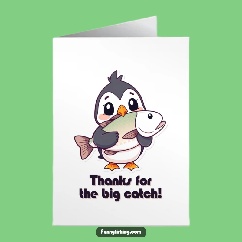 Funny Puffin Fish Thank You Free Printable Card - Easy Downloadable Gift!