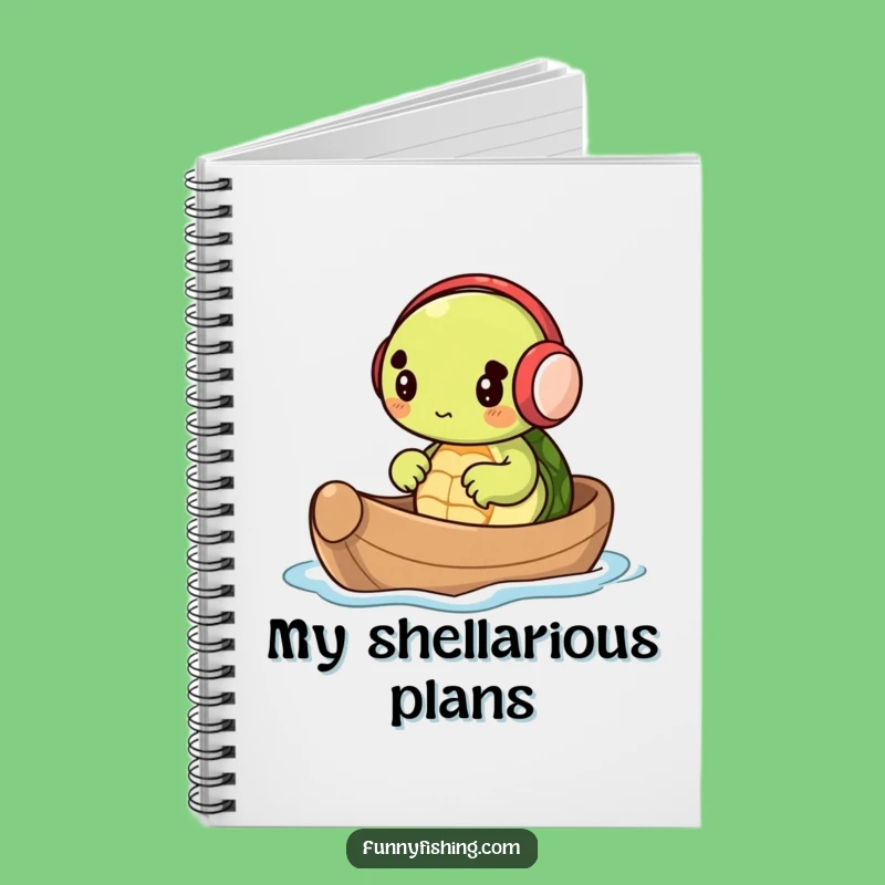 Funny Turtle Earmuffs Nutshell Boat Notebook - Adorable & Hilarious Journal