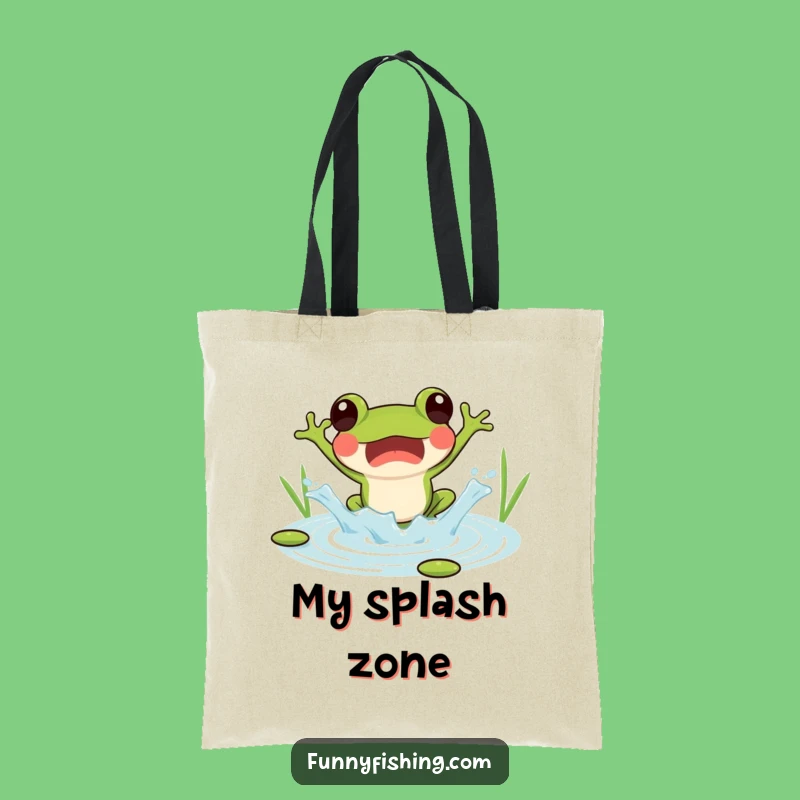 Funny Frog Jumping Tote Bag: Stylish Splash Accessory, Great Gift